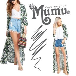 NEW Show Me Your Mumu Karmyn Cape Peruvian Palm Kimono